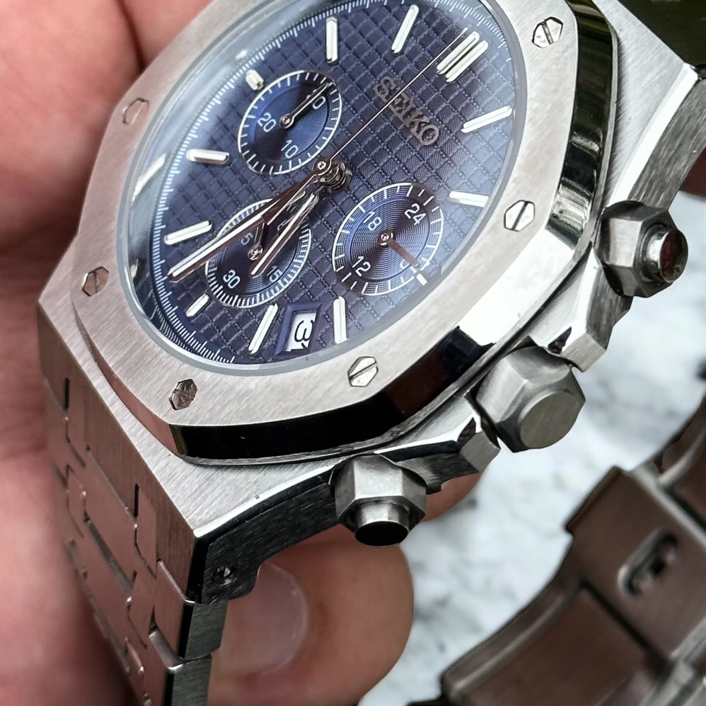 SEIKO MOD ROYAL OAK CHRONO | BLUE