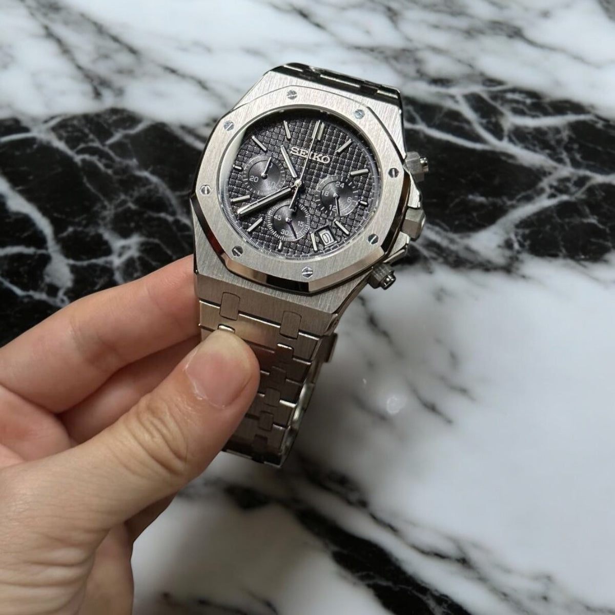 SEIKO MOD ROYAL OAK | BLACK CHRONO